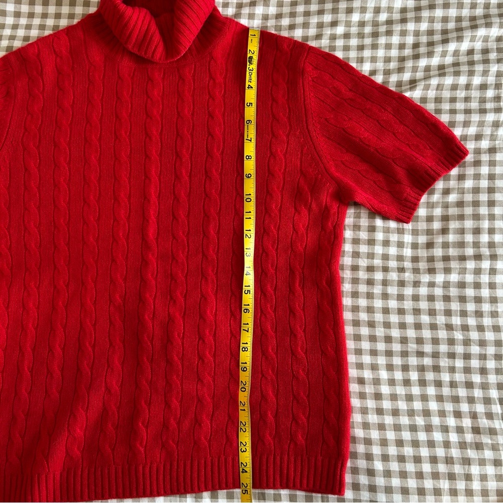 Lands’ End 100% Cashmere Short Sleeve Turtleneck Sweater - Size L - Picture 8 of 9